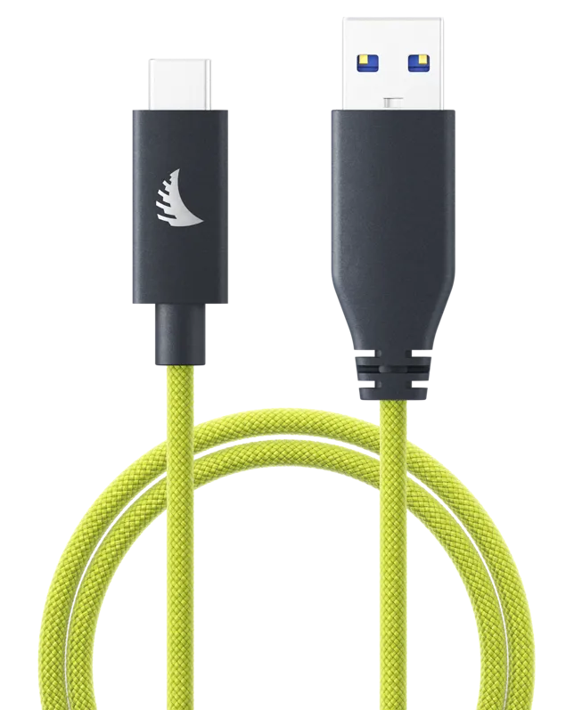 Angelbird Cable I USB-A to C 3.2 I Solid Flex Cable I Lime I 32 cm