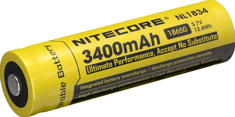 NITECORE battery 18650 3400mAh rechargable