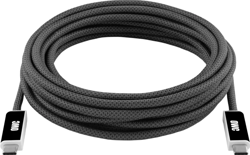 OWC USB4 Active Optical Cable, 40Gb/s, black, max reliability, long distance. 4.5M