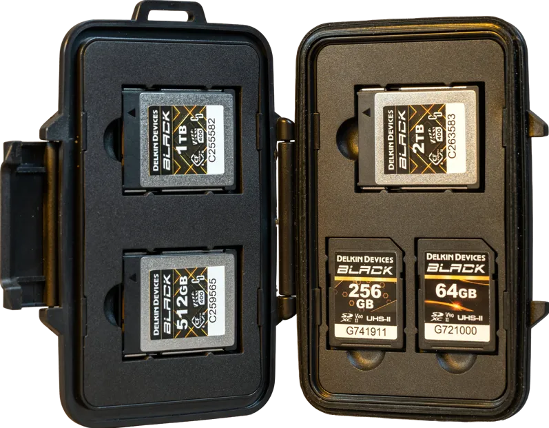 Etui rezistent la intemperii DELKIN DTOTE-CBS pentru 3 carduri CFexpress Type B, 2 SD si 2 microSD