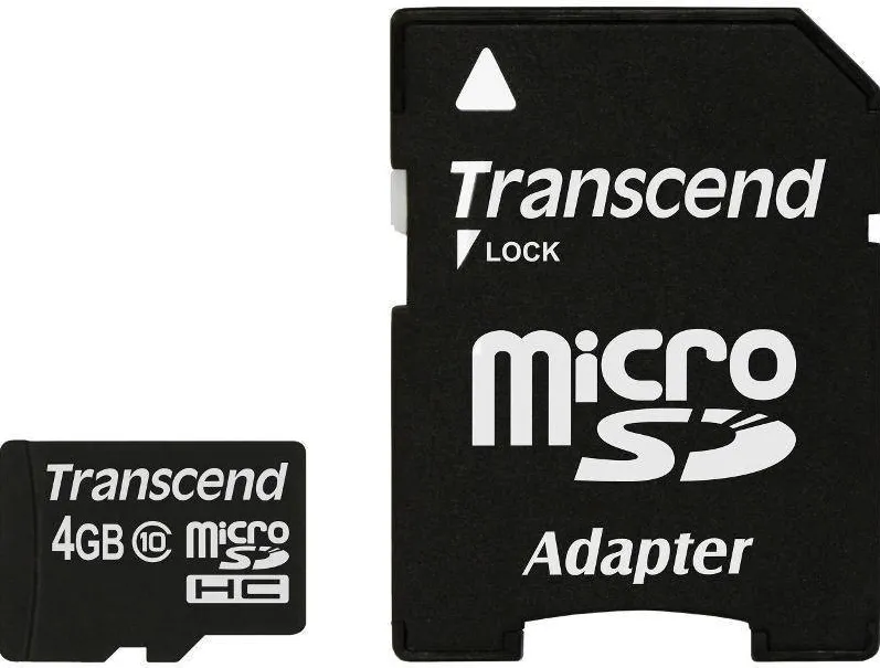Card de Memorie Transcend Micro SDHC 4GB Class 10 + Adaptor SD