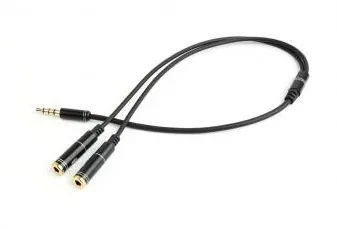Gembird Gembird Adapter Stereo Mini Jack (M) 4-pin -> 2x Mini Jack (F), metal, black