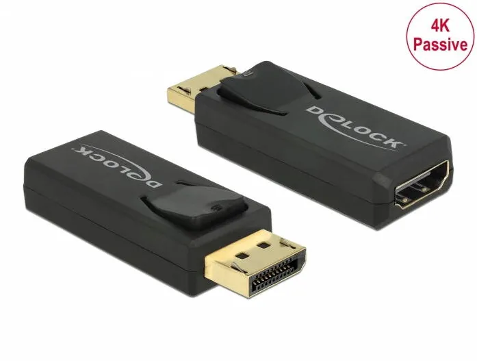 Adaptor DELOCK DisplayPort 1.2 tata > HDMI mama 4K pasiv negru
