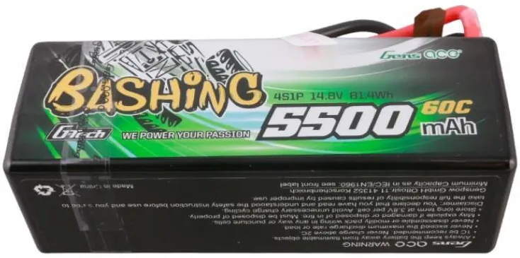 Gens ace G-Tech 5500mAh 4S1P 14.8V 60C HardCase RC car Lipo Battery
