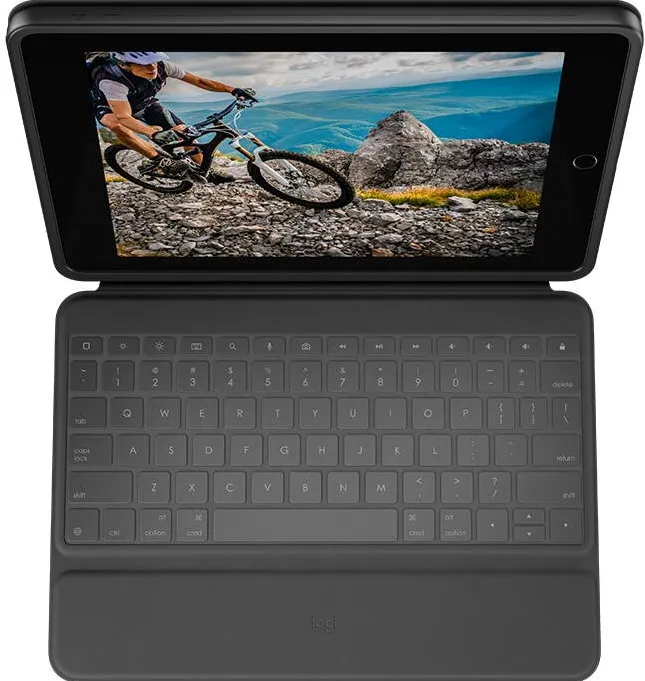LOGITECH Husa cu tastatura Logitech Rugged Folio cu Smart Connector pentru iPad 7,8,9, UK, Grafit