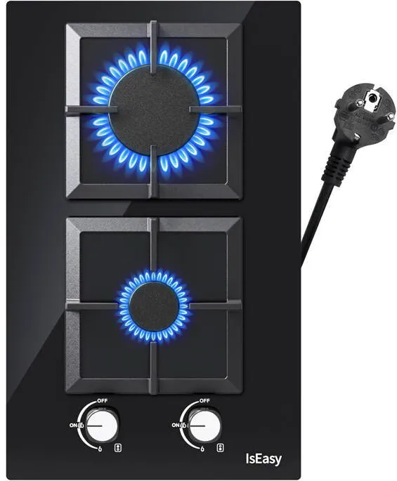 Plita IsEasy Glass Gas Stove  MGBG-312S2C two-zones (square)