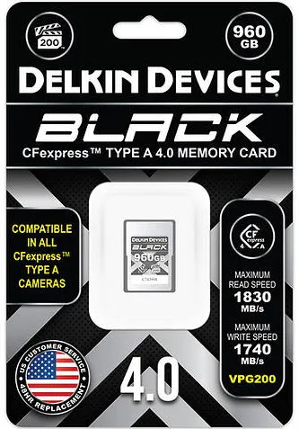 Card de Memorie DELKIN CFexpress 4.0 BLACK, VGP200, R1830/W1740 (Type A  4.0) 960GB