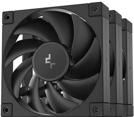 Deepcool Set 3 ventilatoare DeepCool, 120mm, 400-2050 RPM, FDB, 64.2 cfm, 4pin PWM, negru