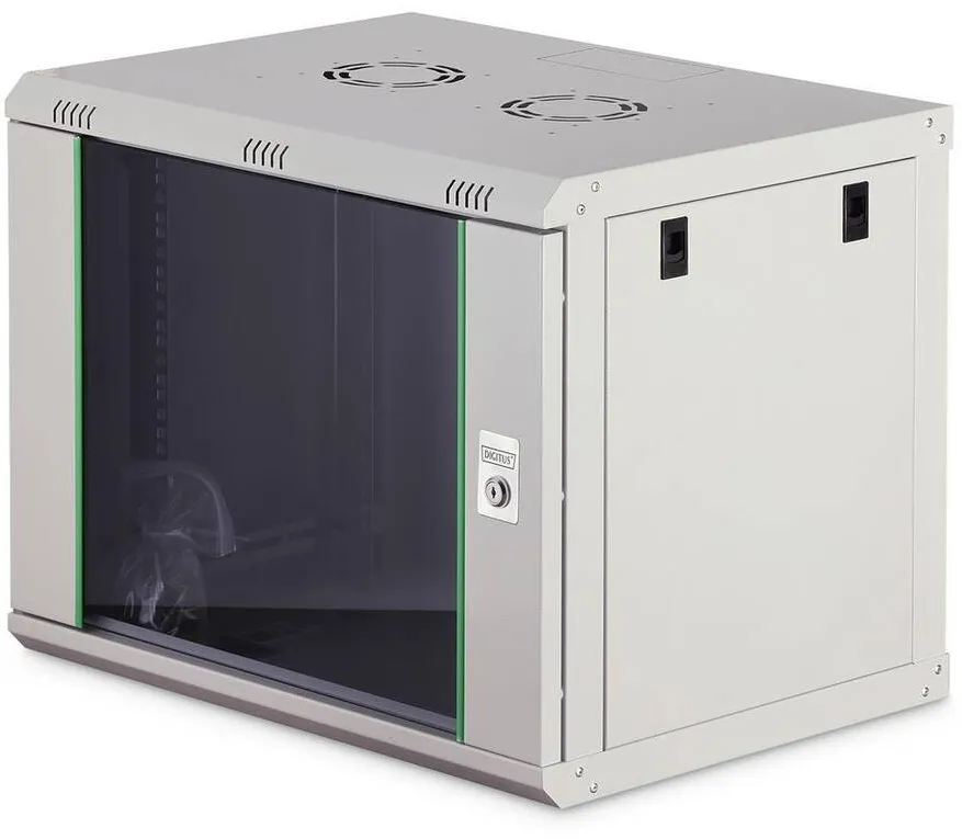Rack Digitus Cabinet metalic, Digitus, sifonier retea suspendat, 19" 9U, 600x450cm, gri, nemontat