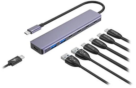 Hub USB PLATINET HUB 7 IN 1 10GBS PD 100W ALUMINIU PLATINET