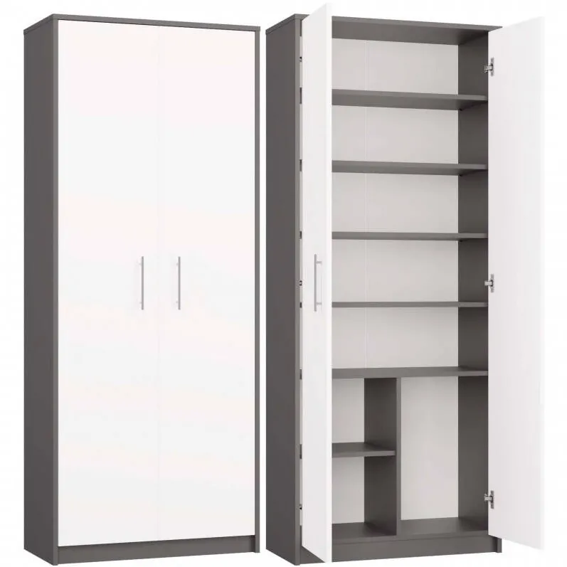 TOP E SHOP OLIV 2D CLOSED SHELVING UNIT, ANTHRACITE/WHITE SET