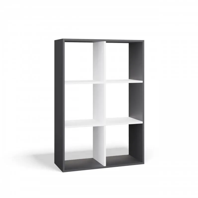 TOP E SHOP MALAX 2X3 SHELVING UNIT, ANTHRACITE/WHITE