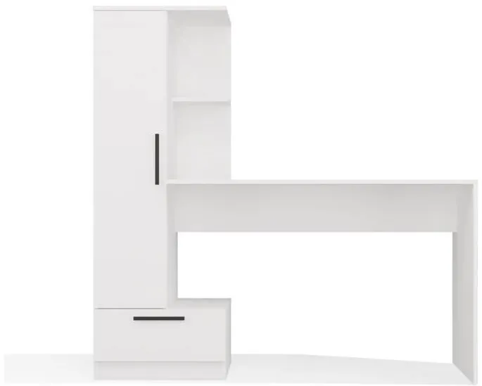 TOP E SHOP Cosmo Desk + Bookcase Set, White