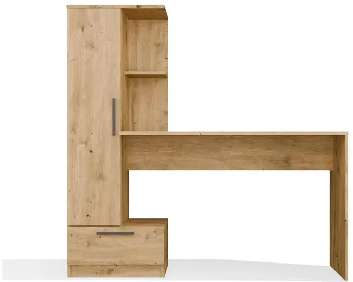 TOP E SHOP COSMO Oak Artisan Desk + Bookcase Set
