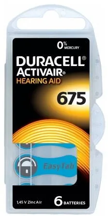 DURACELL Baterie Auditiva DURACELL 675 blister 6 buc