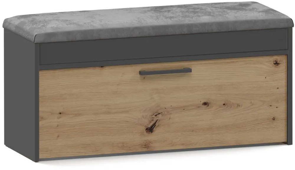 TOP E SHOP Topeshop PARMA SZAFKA ANT/ART shoe organizer Closed Anthracite, Oak