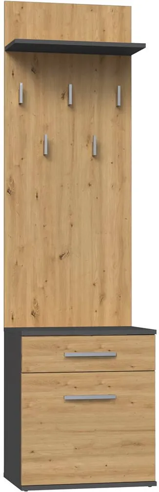 TOP E SHOP Topeshop DUO WIESZAK ANT/ART clothing hanger Anthracite, Oak