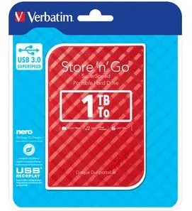 Hard Disk Extern VERBATIM Verbatim Disc extern Store & Go G2 2.5inch 1TB USB3.0, Rosu