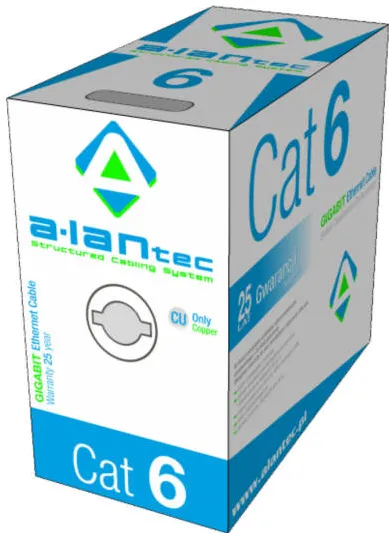 Accesoriu Retea A-LAN KIU6PVC305 Cablu Retea 305 m Cat6 U/UTP (UTP) Gri