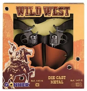Jucarie Razboi Pulio Cowboy revolver set metal GONHER 147/0