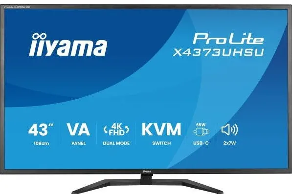 Monitor IIyama Monitor VA LED Iiyama 42.5" X4373UHSU-B2, UHD 3840 x 2160, HDMI, DisplayPort, Boxe, 3 ms Negru
