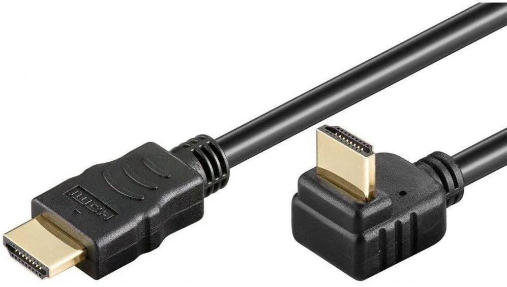 TECHLY Cablu monitor HDMI-HDMI M/M 1.4 Ethernet unghiular ecranat 5m negru