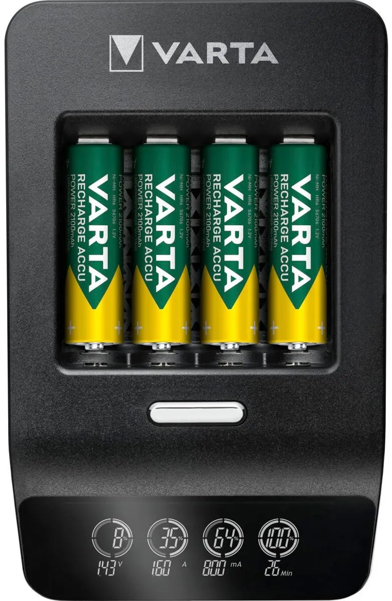 VARTA LCD Ultra Fast incarcator+ incl. 4 Batt. 2100 mAh AA + 12V