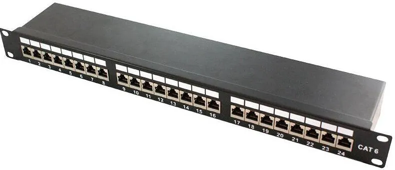 Patchpanel Logilink 19" Cat.6A, 24-Port, STP, Einbau, Negru