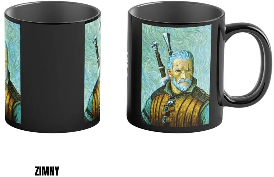 Accesoriu gaming Cenega Publishing Heat Reveal Mug Good Loot The Witcher 3 Game Art Chronicles - Geralt & Vincent van Gogh 450 ml Black