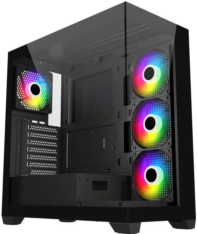 Carcasa PC FSP M340-BA ATX Mid Tower, USB 3.0x2, Type-C, 120mm Reverse ARGB Fans x 3, rear ARGB Fan x 1