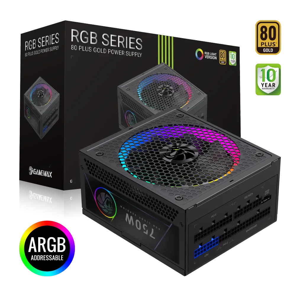 Sursa PC Gamemax Gamemax | PSU | RGB 750G | 750W | Gold | Full Modular
