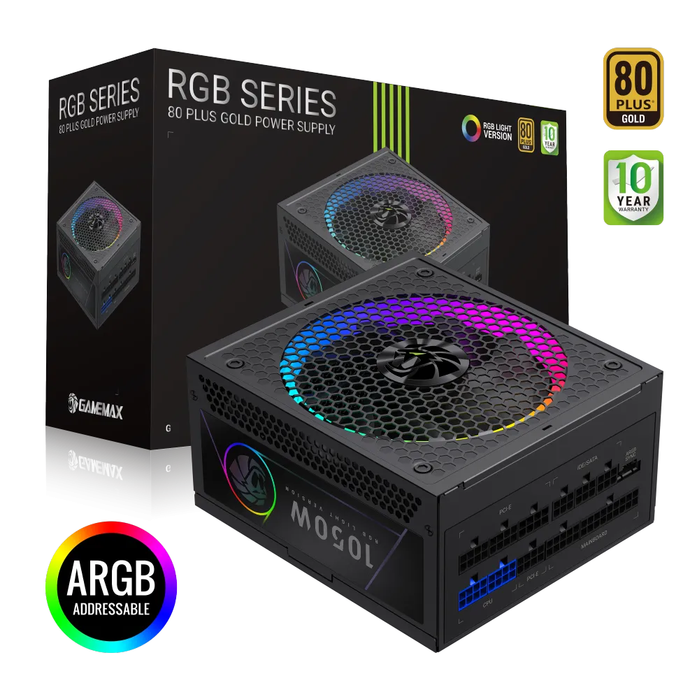 Sursa PC Gamemax Gamemax | PSU | RGB 1050G | 1050W | Gold | Full Modular