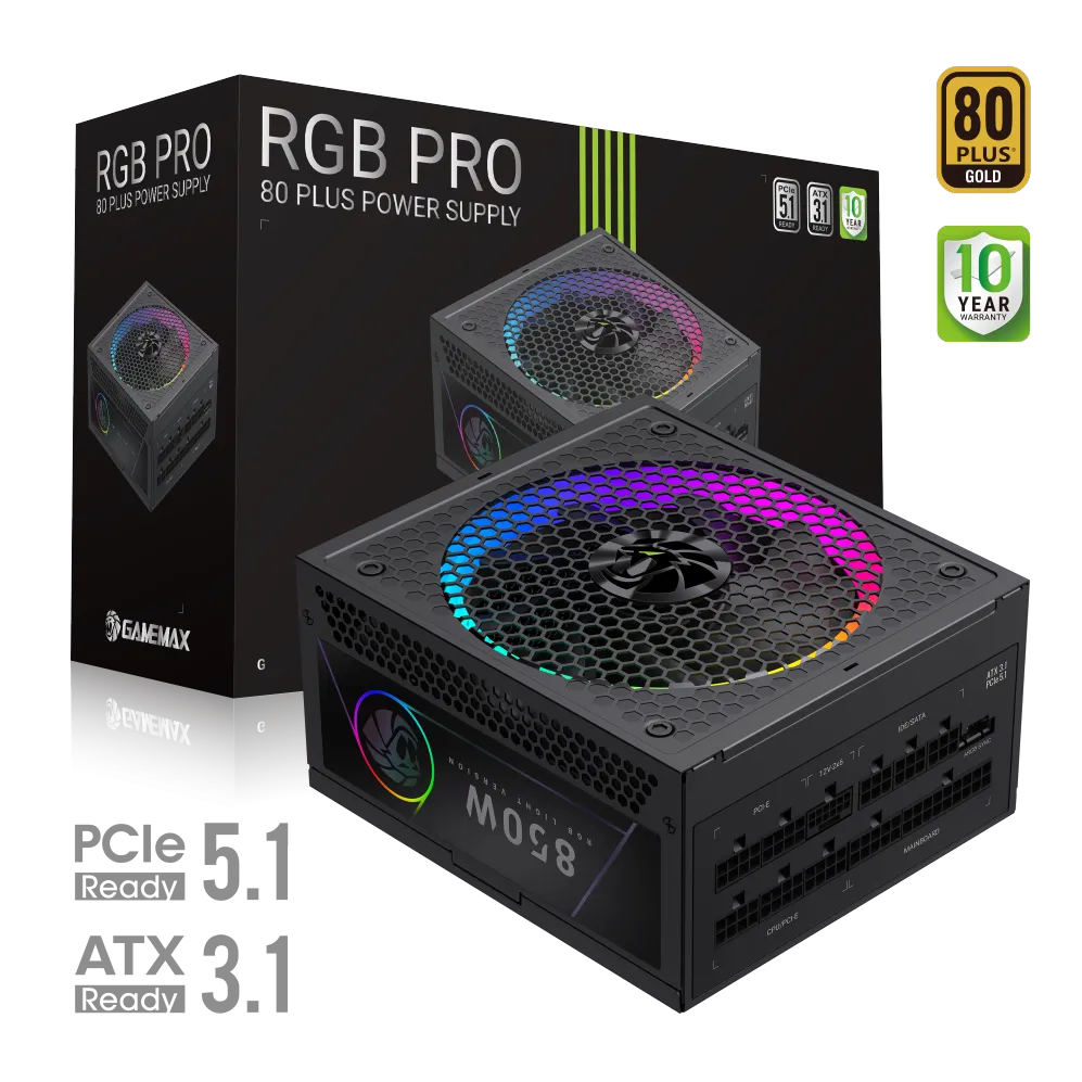 Sursa PC Gamemax Gamemax | PSU | RGB PRO 850G | 850W | Gold | Full Modular