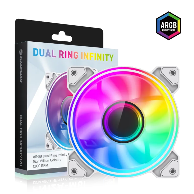 Gamemax Gamemax | Case fan | DUAL RING INFINITY | White