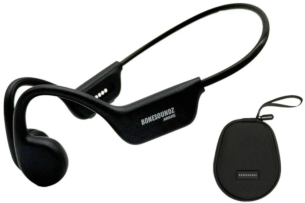 Casti In-Ear Bonesoundz Casti Bonesoundz Aware Bone Conduction IP8X, Led, Black + Husa