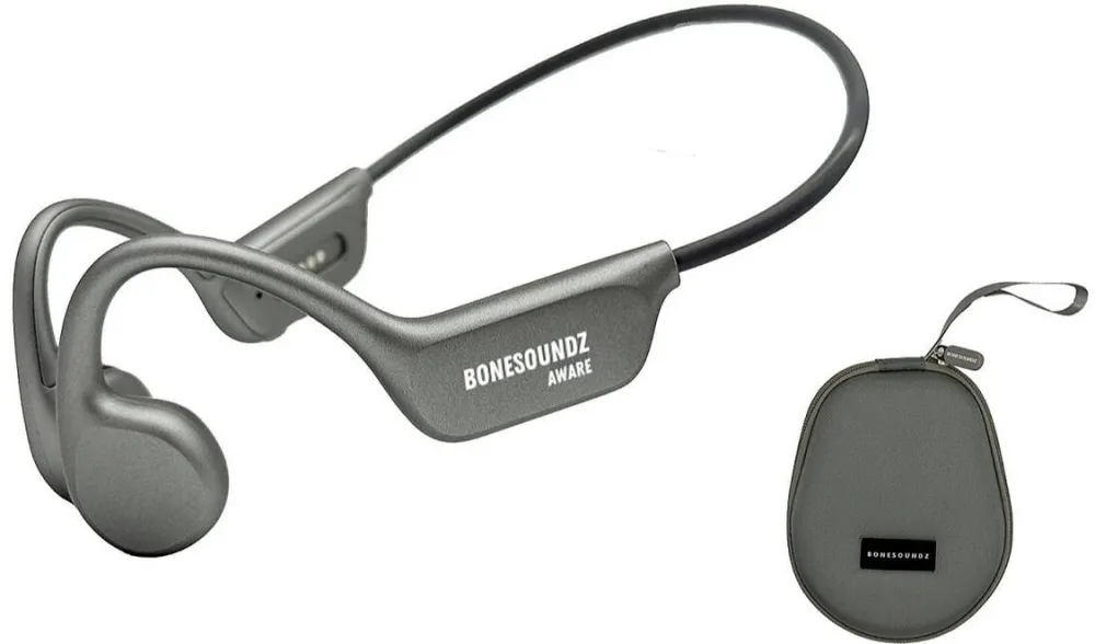 Casti In-Ear Bonesoundz Casti Bonesoundz Aware Bone Conduction IP8X, Led, Grey + Husa