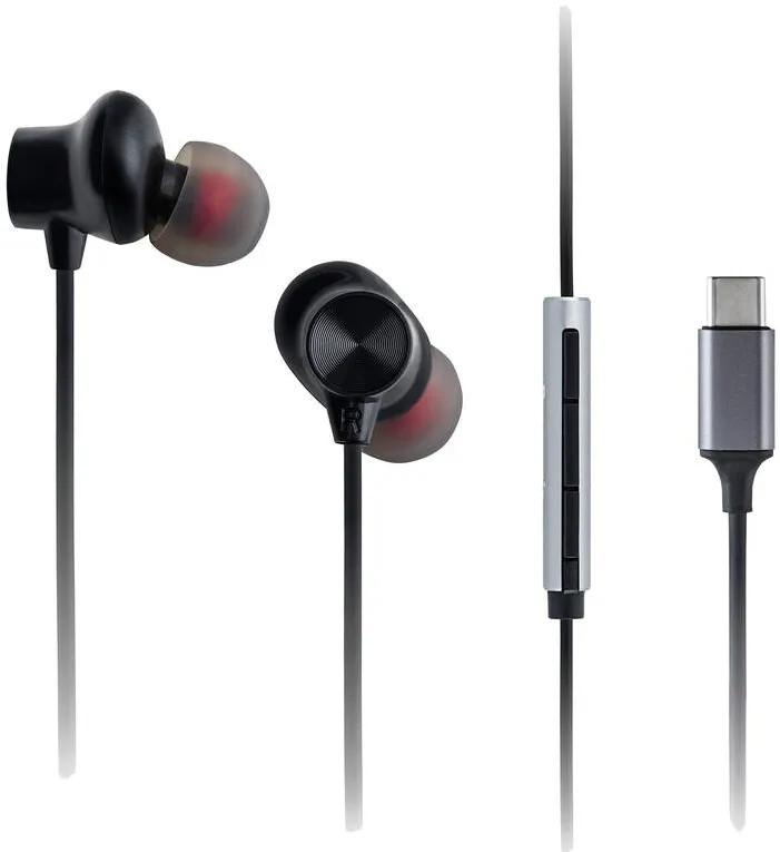 Casti In-Ear Panasonic Panasonic RP-TCM225DEK USB-C Wired Earphones, In-Ear with Built-in Mic, Black