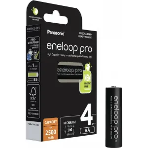 Panasonic Baterii Panasonic Eneloop Pro AA 2500 mAh, 4 buc