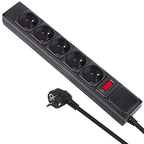MACLEAN Prelungitor electric, Maclean, MCE219 5 prize 250VAC / 10A 1.5m, negru