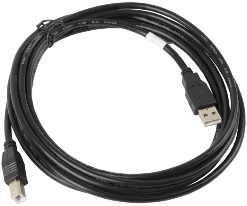 LANBERG Cablu USB 2.0 pentru imprimanta, Lanberg 41353, lungime 3 m, USB-A tata la USB-B tata, negru