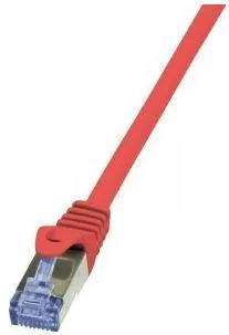 Accesoriu Retea Logilink - Patch Cablu Cat.6A 10G S/FTP PIMF PrimeLine 0,5 rosu
