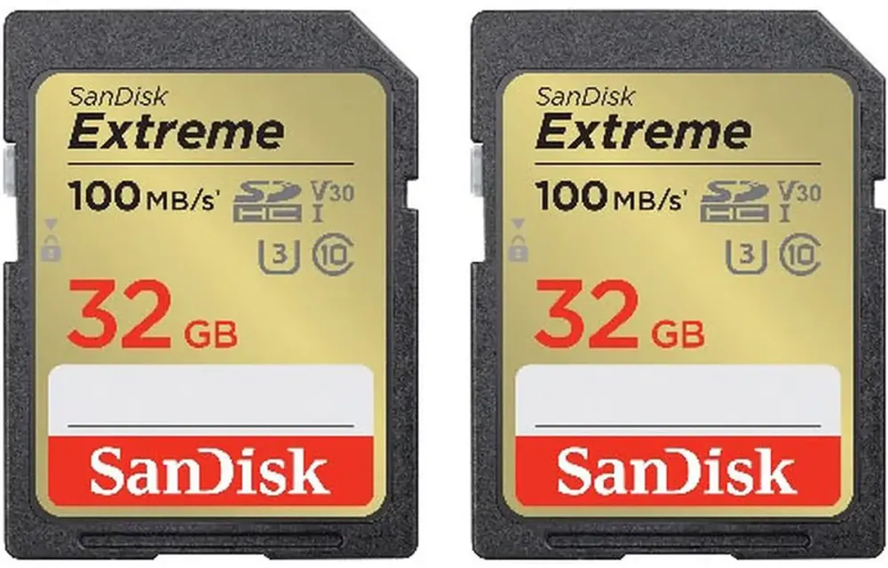 Card de Memorie SanDisk Extreme 32GB SDHC, UHS-I, Class 10, U3, V30 - Twin-pack
