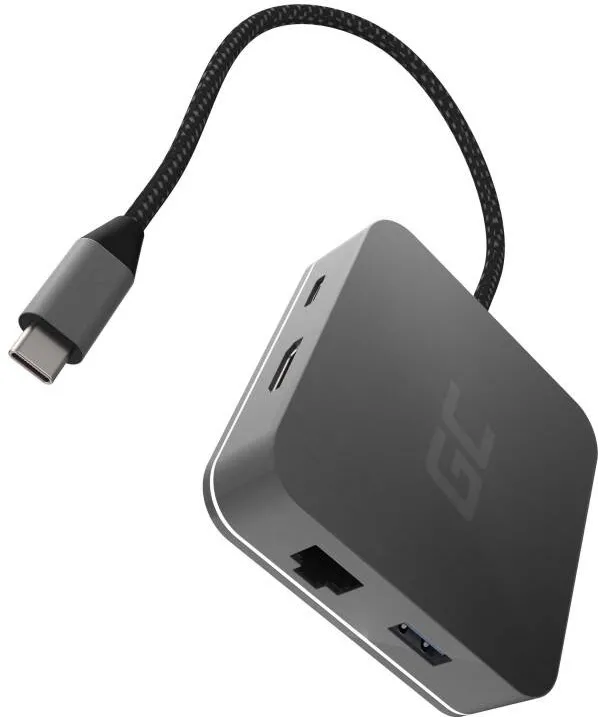 Docking Station Green Cell USB-C GC 6w1 3xUSB 3.0, HDMI, RJ45 (Ethernet), USB-C PD
