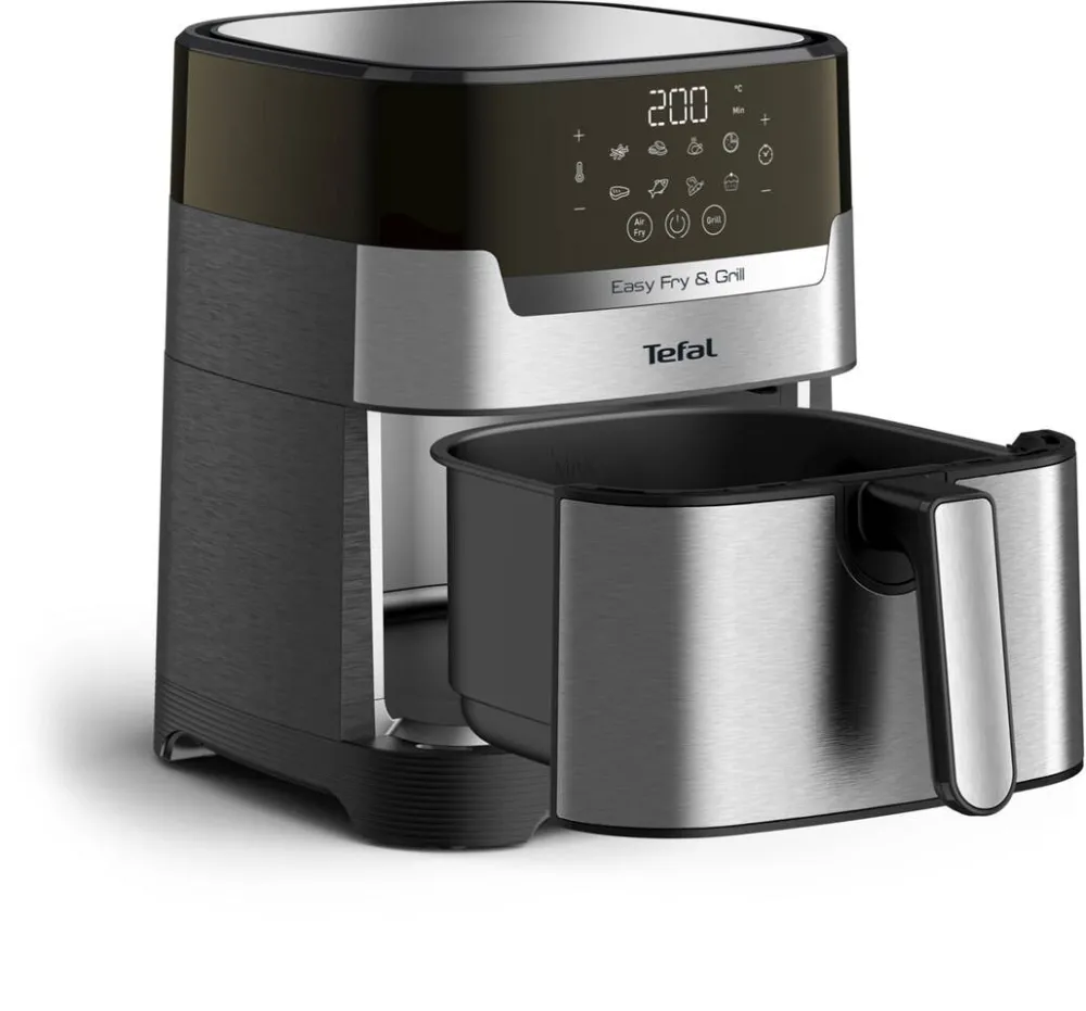 Friteuza cu aer cald TEFAL Easy Fry & Grill EY505D Single 4.2L 1550W,  Negru-Argintiu