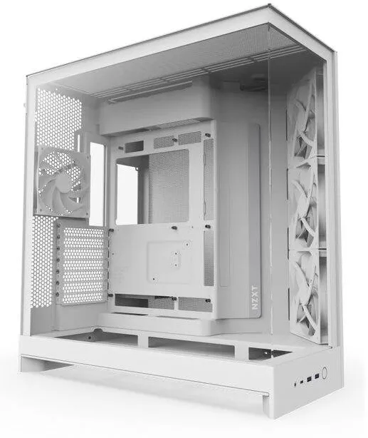 Carcasa PC NZXT Carcasa PC, NZXT, H9 Flow Midi Tower, alb, 3 ventilatoare 140 mm, 315x481x506 mm
