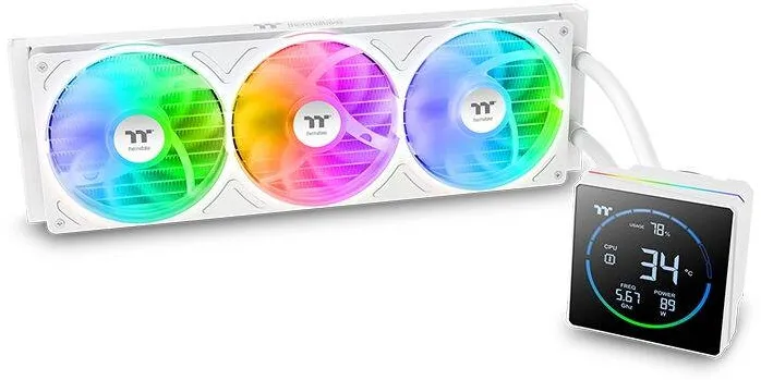 Cooler Thermaltake Racitor lichid All In One Thermaltake TH360-S V3 ARGB Sync, 3 ventilatoare 12cm, alb