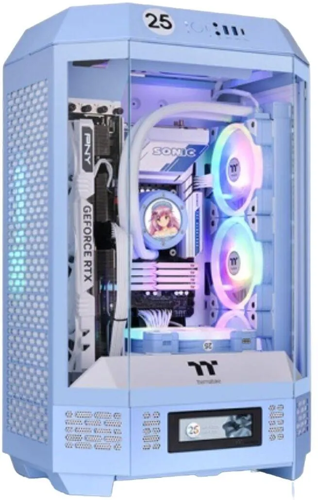 Carcasa PC Thermaltake Carcasa PC, Thermaltake, ATX, Sticla temperata, USB-C 3.2 Gen 2, 4 sloturi expansiune, Albastru deschis