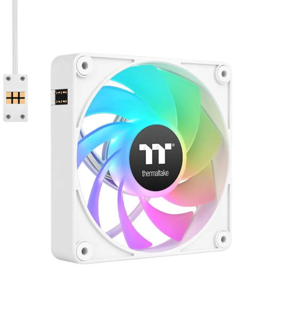 Thermaltake Ventilator PC, 12 cm, 3 unitati, iluminare multicolor, alb
