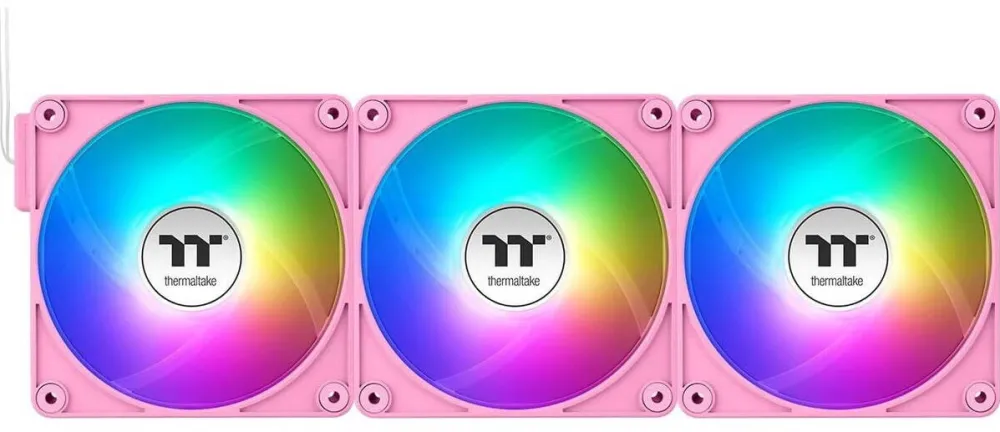 Thermaltake Ventilator PC Thermaltake CT140 EX Reverse ARGB Sync, set 3 ventilatoare, roz, 14cm