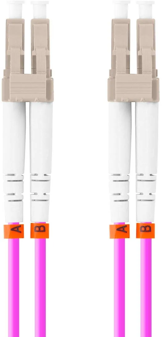 LANBERG Cablu retea fibra optica cu lungime 1 m si conectori LC/UPC-LC/UPC, Lanberg Z32331, MM, DUPLEX 3.0MM OM4 50/125 LSZH, violet Violet 1 m